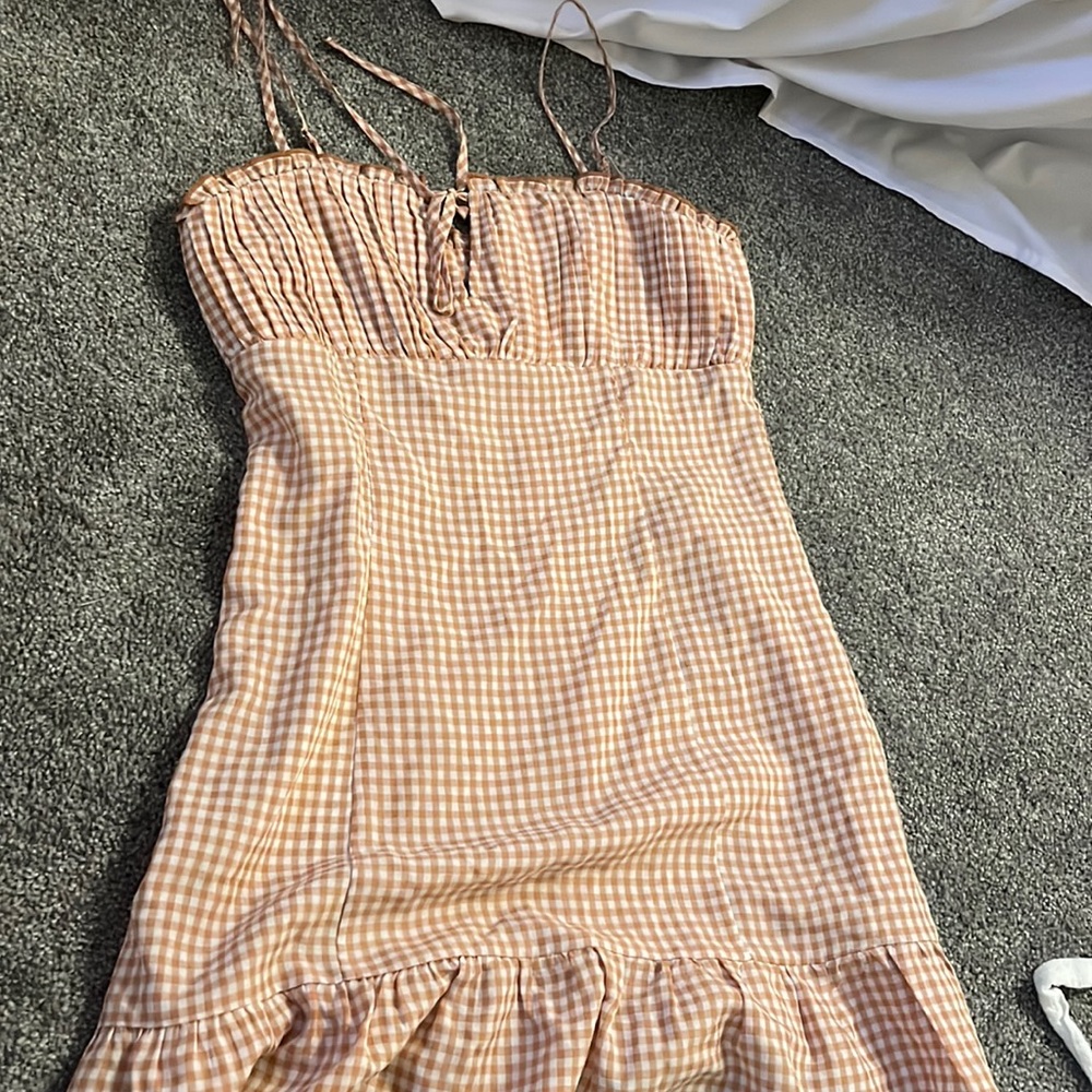 tan plaid dress